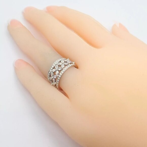 Authentic! Tiffany & Co Platinum 2.34ctw Diamond Victoria Wide Band Ring sz 5.5 - Picture 4 of 12